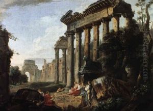Landscape With Figures Amongst Ruins