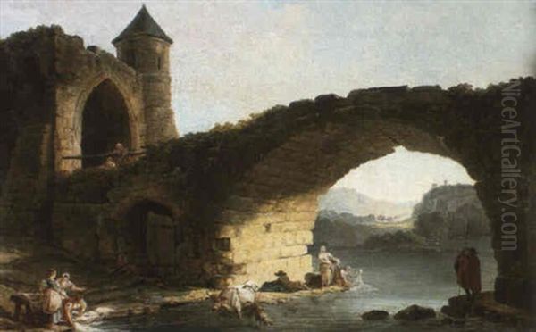 Paysage Avec Un Pont En Ruines - view 1