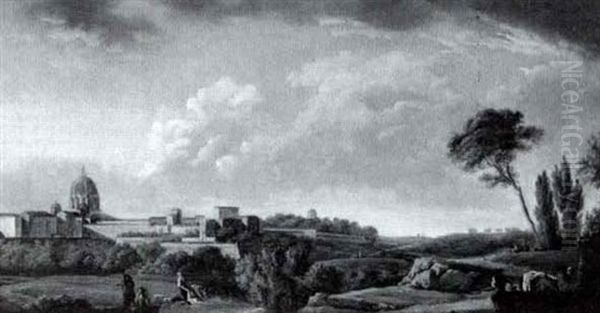 View Of The Outskirts Of Rome With St. Peter's In The Distance - view 1
