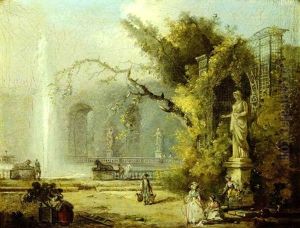 Jet D'eau The Park At St. Cloud by Hubert Robert