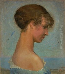 Portrait Einer Jungen Frau by Jean Philippe Edouard Robert