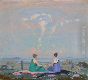 Seelandschaft Mit Frauen In Langem Gewand Seelandschaft Mit Frauen In Langem Gewand