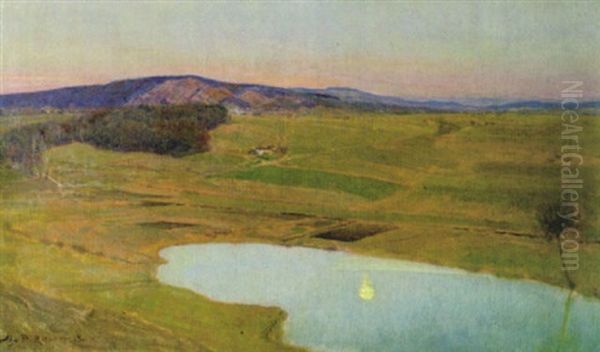 Abendlandschaft Mit Kleinem See - view 1