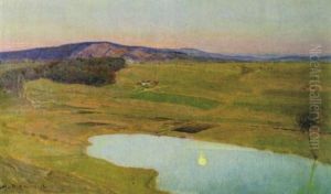 Abendlandschaft Mit Kleinem See by Leo Paul Samuel Robert