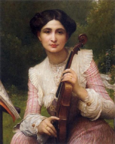 Jeune Femme Tenant Un Violon - view 1