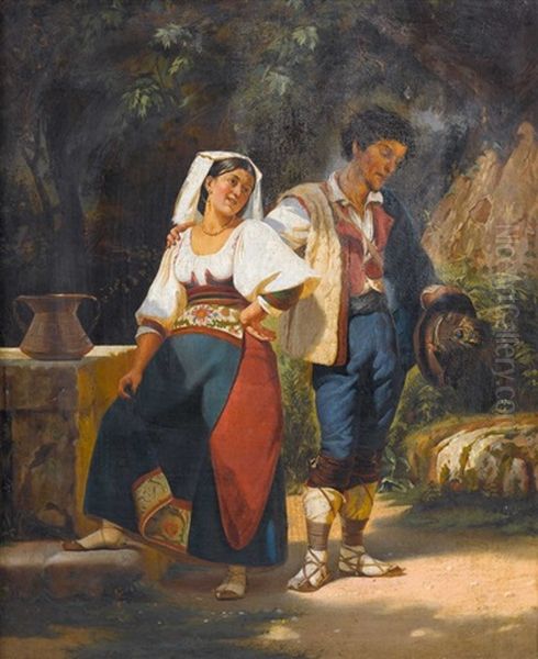 Jeune Fille Et Paysan - view 1