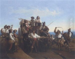 Arrivee Des Moissonneurs Dans Les Marais Pontins by Leopold-Louis Robert