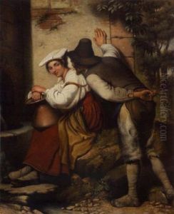 Junge Italienerin Am Brunnen by Leopold-Louis Robert