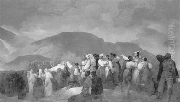 Scene D'enterrement A Naples Avec Des Capucins - view 1
