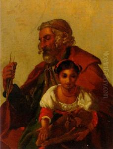 A Shepherd Holding A Child by Leopold-Louis Robert