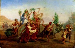 The Arrival Of The Harvest In The Pontine Marshes by Leopold-Louis Robert