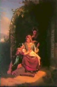 Die Wahrsagerin Von Sonnino by Louis Remy Robert