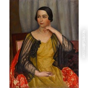 Damenportrat by Paul Theophile Robert