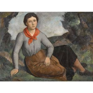 Ruhende Bauerin Im Freien