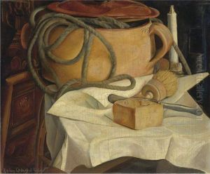 Still Life With Candle And Pot