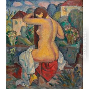 Femme Se Peignant by Paul Theophile Robert