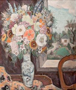 Bouquet De Fleurs Devant La Fenetre by Paul Theophile Robert