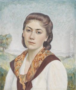 Jeune Fille Au Chale Orange