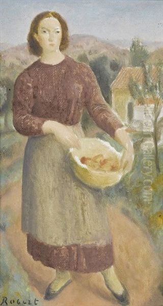 Junge Frau Mit Fruchtekorb - view 1