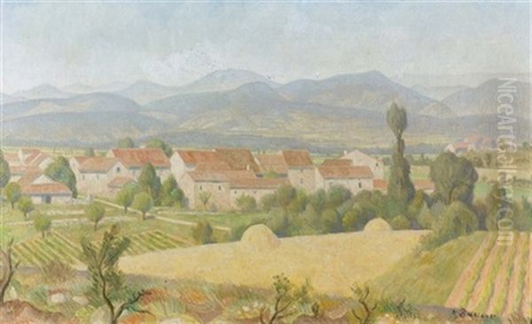Sudliche Landschaft Mit Kleinem Dorf - view 1