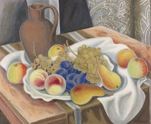 Stillleben Mit Fruchten Und Krug Auf Einem Tisch by Paul Theophile Robert