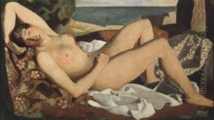 Nu Endormi Dans Un Paysage by Paul Theophile Robert