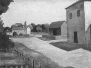 La Cour De Ferme by Paul Theophile Robert