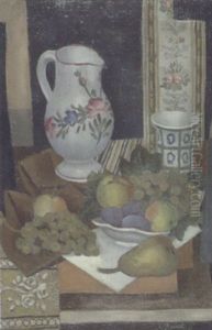 Stilleben Mit Fruchten Und Keramikkrug by Paul Theophile Robert