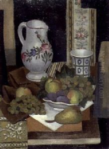 Stilleben Mit Fruchten Und Keramikkrug