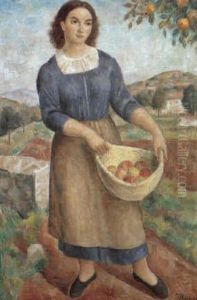 Junge Frau Beim Apfelpflucken