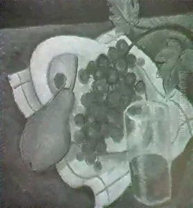 Fruchtestilleben Mit Weinglas by Paul Theophile Robert