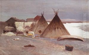 Encampment In The Snow by Alexandr Alekseevich Borisov