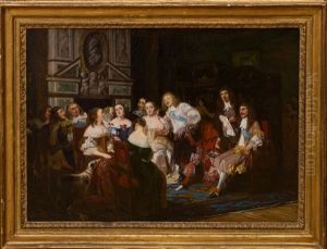 Une Lecture Chez Madame De Sevigne by Joseph Nicolas Robert-Fleury