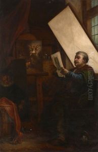 Rembrandt Dans Son Atelier by Joseph Nicolas Robert-Fleury