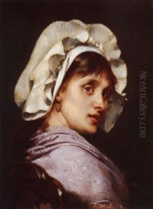 Jeune Femme A La Coiffe by Tony Robert-Fleury