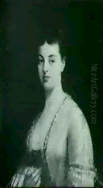 Portrait De Jeune Femme Devant Un Decor Chinois - view 1