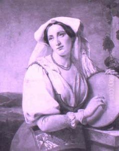 Italian Tamborine Girl by Albert Pierre Roberti