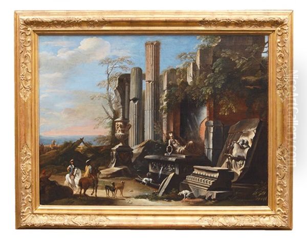 Ideal Landscape With Antique Ruins - view 1