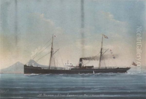 S.s. "trekieve" Of St. Ives Entering The Bay Of Naples - view 1