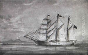 Blue And White Entering Naples Bay 1877,