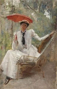 Lady With A Parasol by Tom Roberts