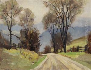 The Valley Road - April by Tom Roberts