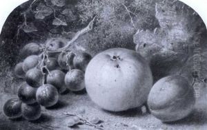 Still Life Of Grapes, Berries, A Plum And An Apple