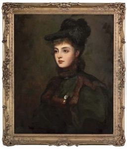 Portrait Of Lady Margaret Scott In A Fur-trimmed Green Coat And Hat