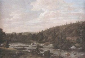 View Of The Liffey At Lucan by Thomas Roberts