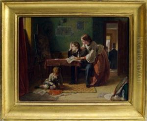 The Artist And His Family by Thomas Edward Roberts