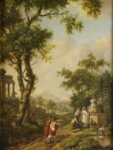 Classical Landscape With Figures by Thomas Sautelle Roberts