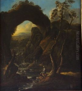 Classical Landscape With Figures by Thomas Sautelle Roberts