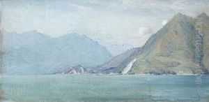 A View In The Italian Lakes by Thomas William Roberts