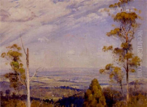 View From Hills Across Plain To Distant Hills - view 1